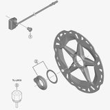 Shimano Spares EW-SS302 M4 screw for brake cable assembly replacement, showing the small metal component on a white background.