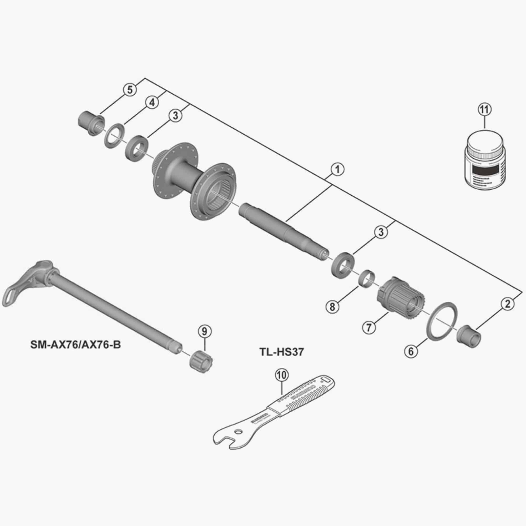 Shimano FH-MT410 freewheel body unit for bike hubs, replacement component, black metal bike part, detailed close-up image.