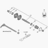 Shimano FH-MT410 freewheel body unit for bike hubs, replacement component, black metal bike part, detailed close-up image.