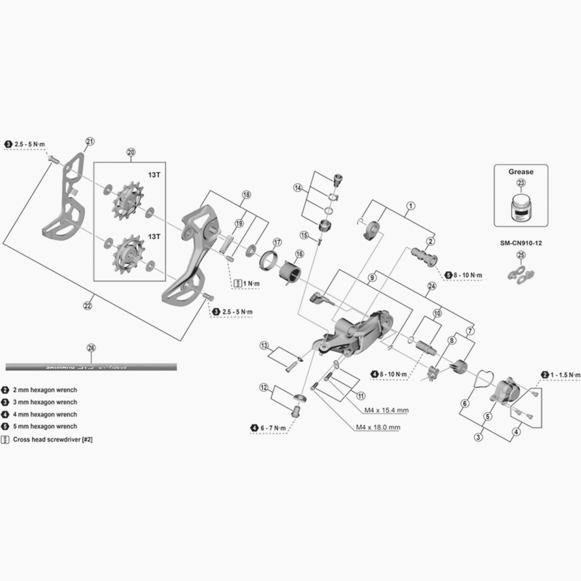 Shimano RD-M8100-GS rear derailleur outer plate assembly, genuine spare part for bike components, shown in the image.