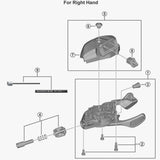 Shimano SL-M8130-I R11 right hand shifting lever unit for bicycle components, genuine Shimano spare part, close-up view