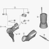 Shimano ST-R9270 shifter battery case screw replacement part, showing close-up of the small component for bike shifters.