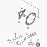 Shimano TL-FC430 chainring installation tool for DU-EP801 and DU-EP600 bike cranksets, workshop use, durable Shimano spares tool