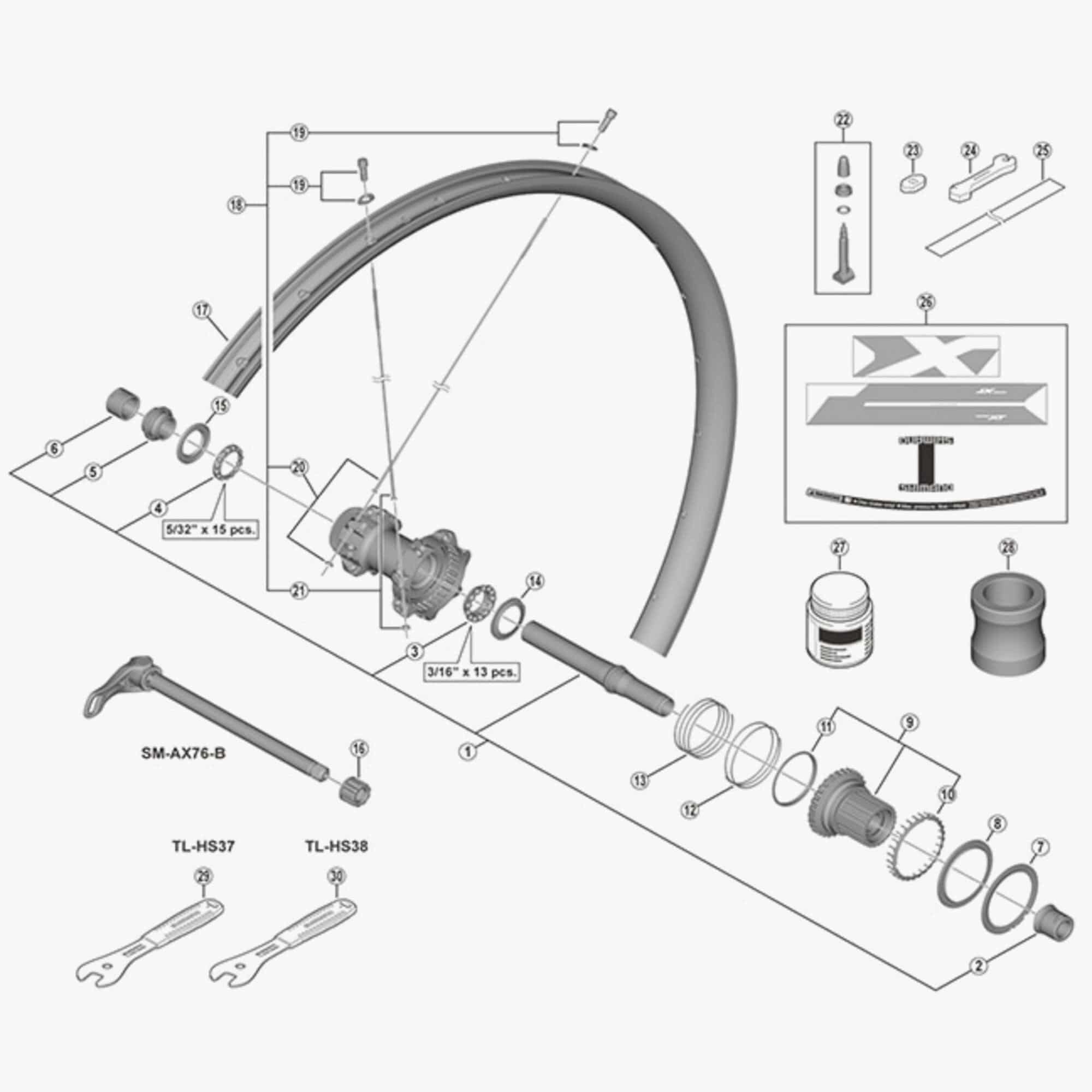 Shimano WH-M8100-TL right hand spoke, 277mm length, replacement component for mountain bike wheel repair.
