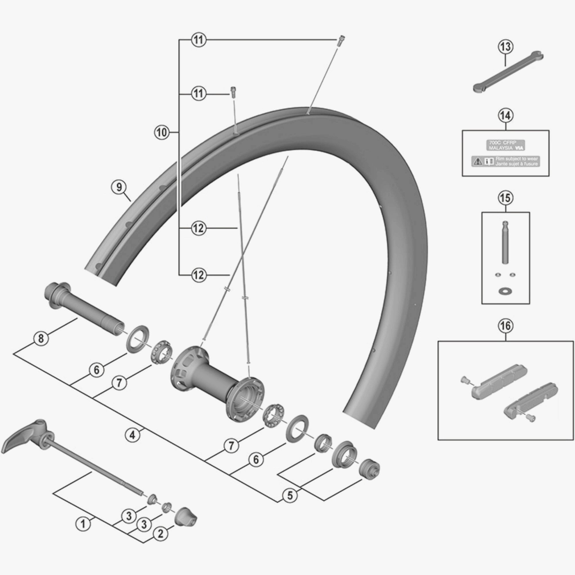 Shimano WH-R9200-C50-TU-F genuine replacement spoke, 261mm, for Shimano wheel components, in black with metal spoke ends.