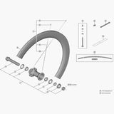 Shimano WH-R9270-C60-HR-TL-F right hand spoke, 248mm, for wheel replacement, Shimano spare component, bicycle wheel part