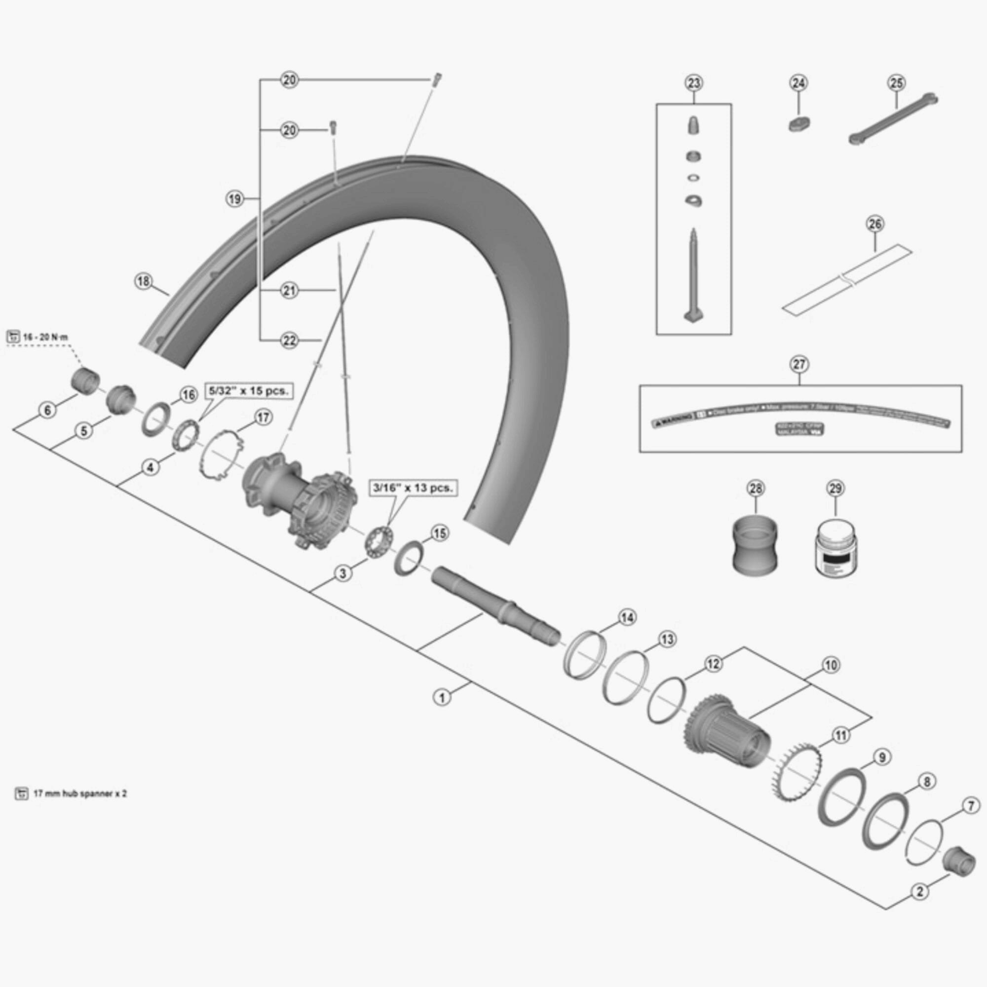 Shimano WH-R9270-C60-HR-TL-F valve unit replacement for wheel maintenance, Shimano Spares components, close-up view