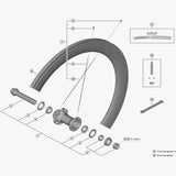 Shimano WH-R9270-C60-HR-TU-F left hand spoke, 252mm, bicycle wheel component for Shimano road bike wheels.