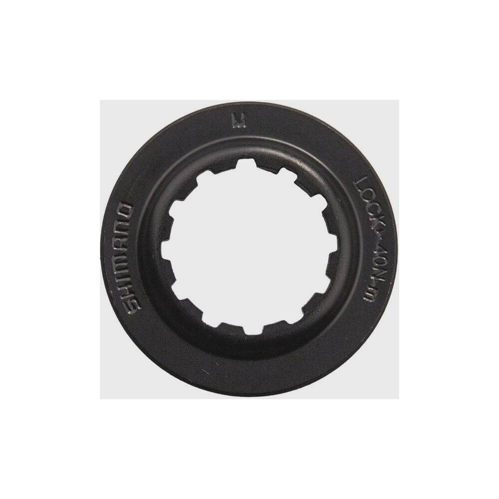 Shimano BR-M465 lock ring and washer set for brake system replacement, black components for bicycle disc brakes.