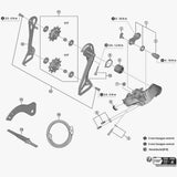 Shimano RD-R7150 rear derailleur end adjustment screw and plate spare parts for bicycle component repair.
