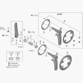 Shimano FC-R9200 fixing bolt and cover set for 46-36T chainrings, M8 x 10.1mm, bike components spare parts