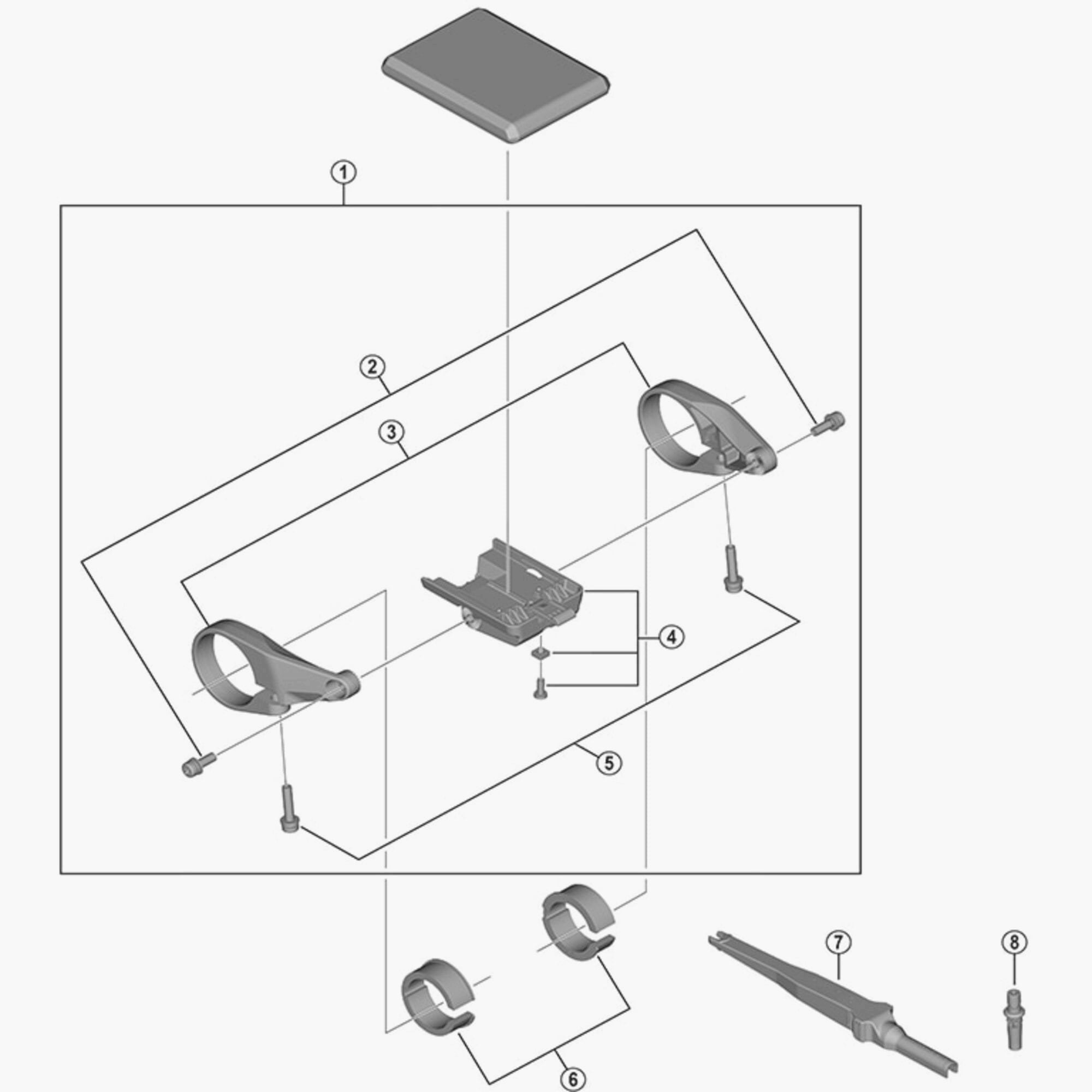 Shimano SC-EN610 bracket unit for e-bike transmission, 31.8mm replacement component, compatible with Shimano components.