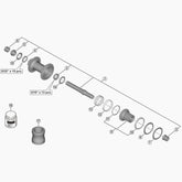 Shimano Fh-M8130-B Complete Hub Axle 157 Mm Hub Spares