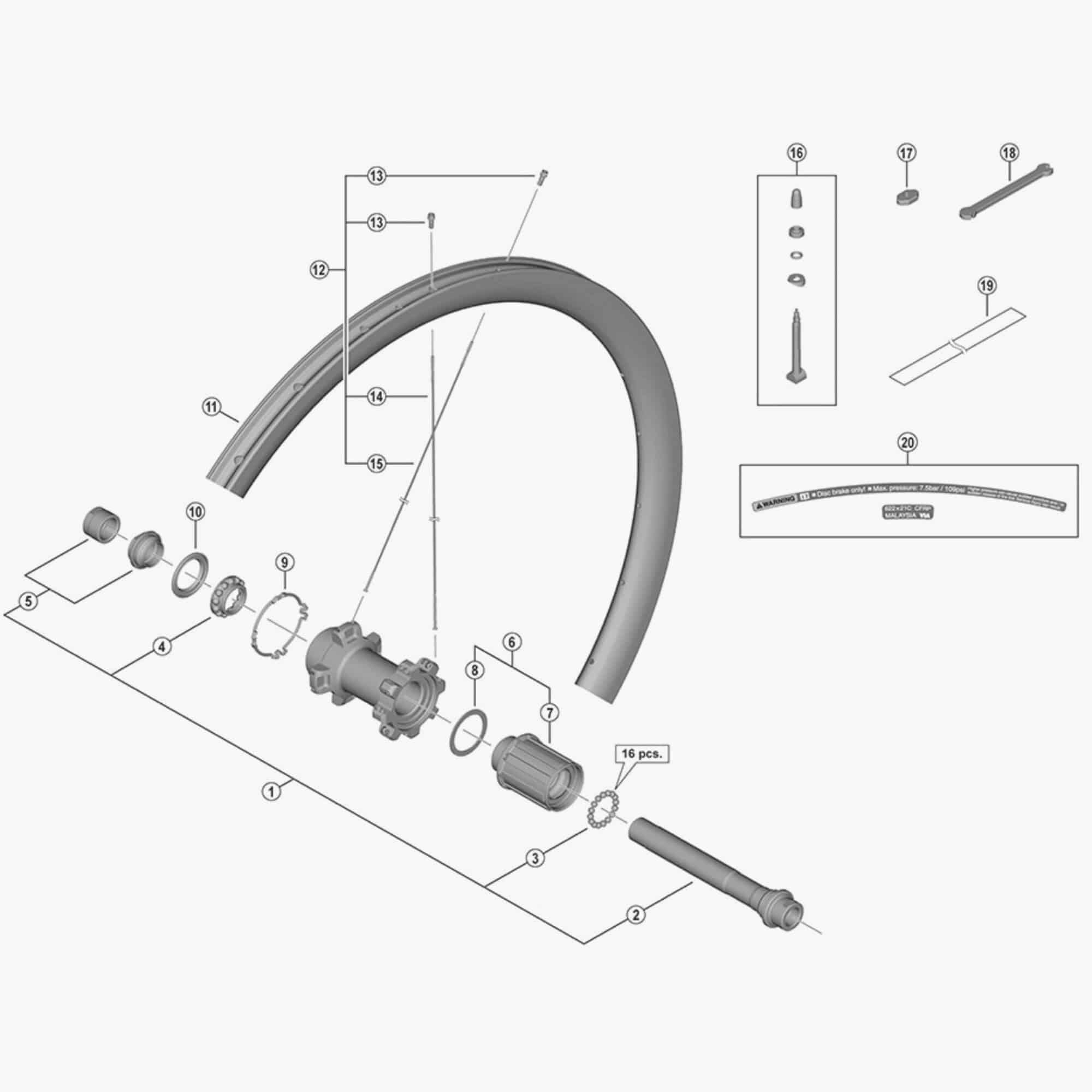 Shimano WH-RX570-TL-R12 left hand lock nut for wheel hub, genuine spare part for Shimano bicycle components.