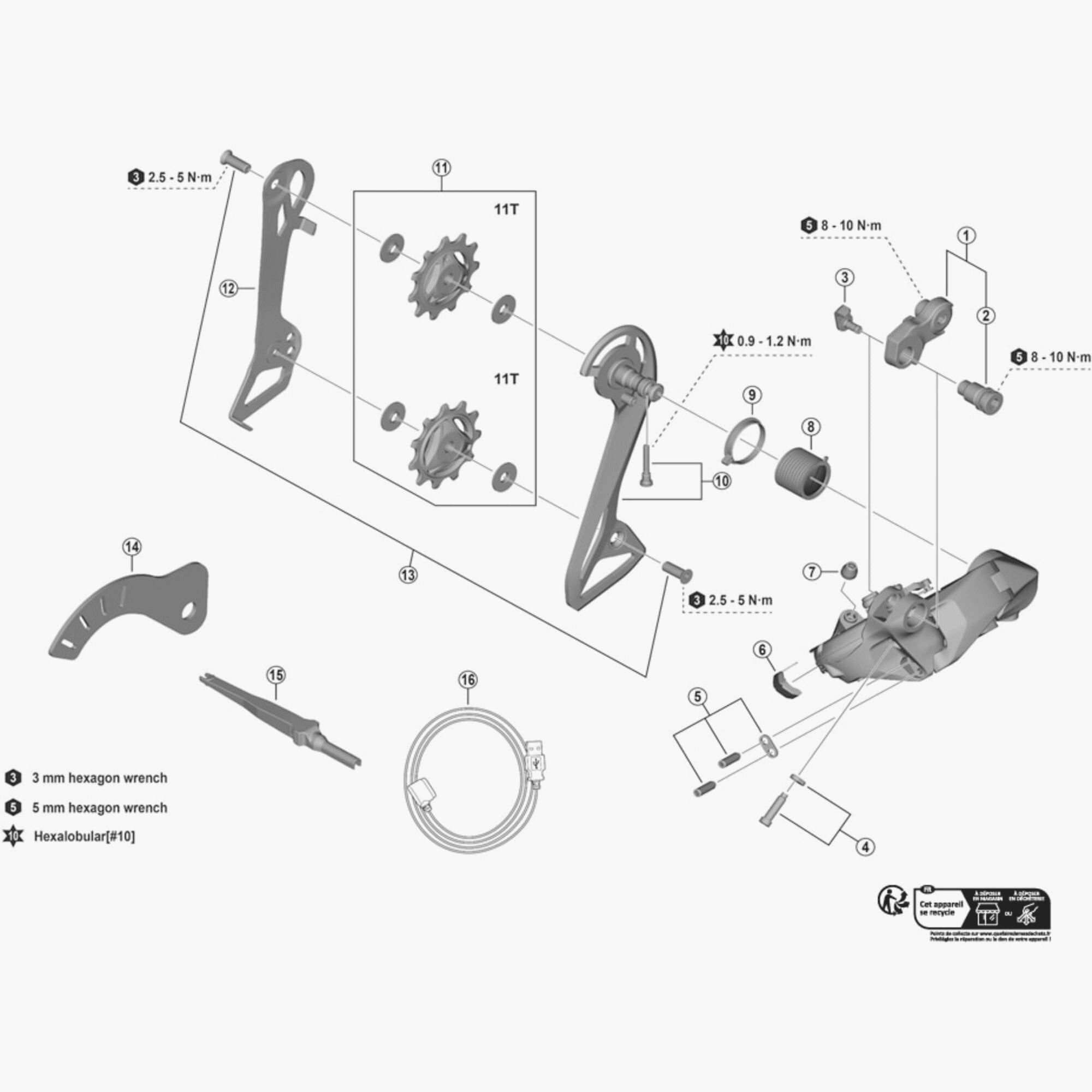 Shimano RD-R8150 P-Tension Spring for rear derailleur, genuine spare component for Shimano bike components.
