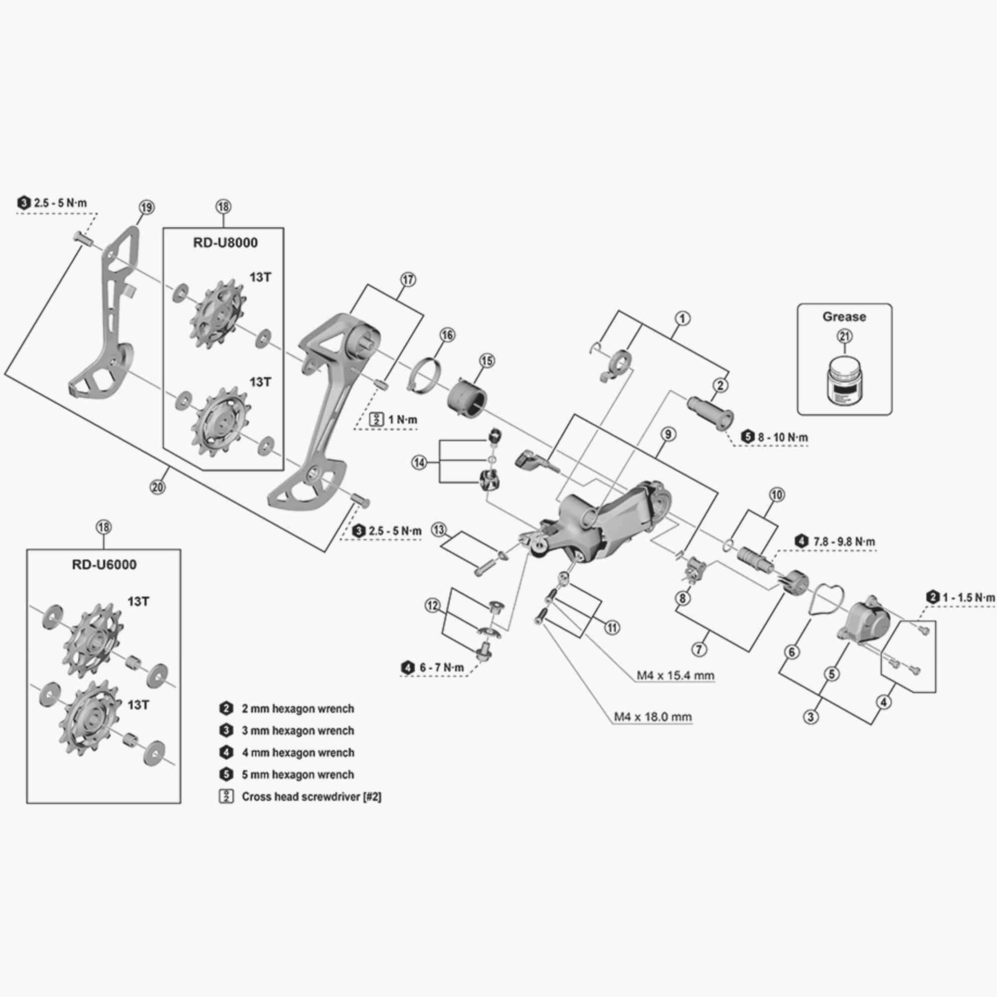 Shimano Spares RD-U8000 GS inner plate for rear derailleur replacement, showing metal component with gear teeth and mounting holes.
