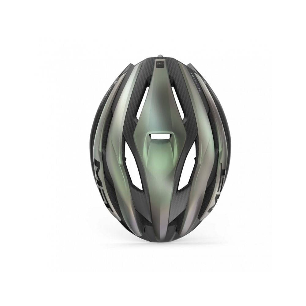 MET Trenta 3K Carbon Road Cycling Helmet with Mips AIR® protection and aerodynamic vents, shown from a side view.