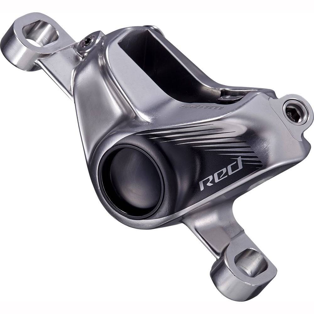 Sram eTap HRD disc brake caliper assembly in Falcon Grey Black for front or rear post mount bike brake system.