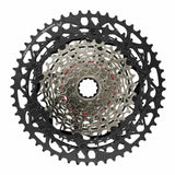 SRAM XS-1270 Eagle 12-speed cassette with 10-52T gearing, black, compatible with HG freehub, for mountain bike components.
