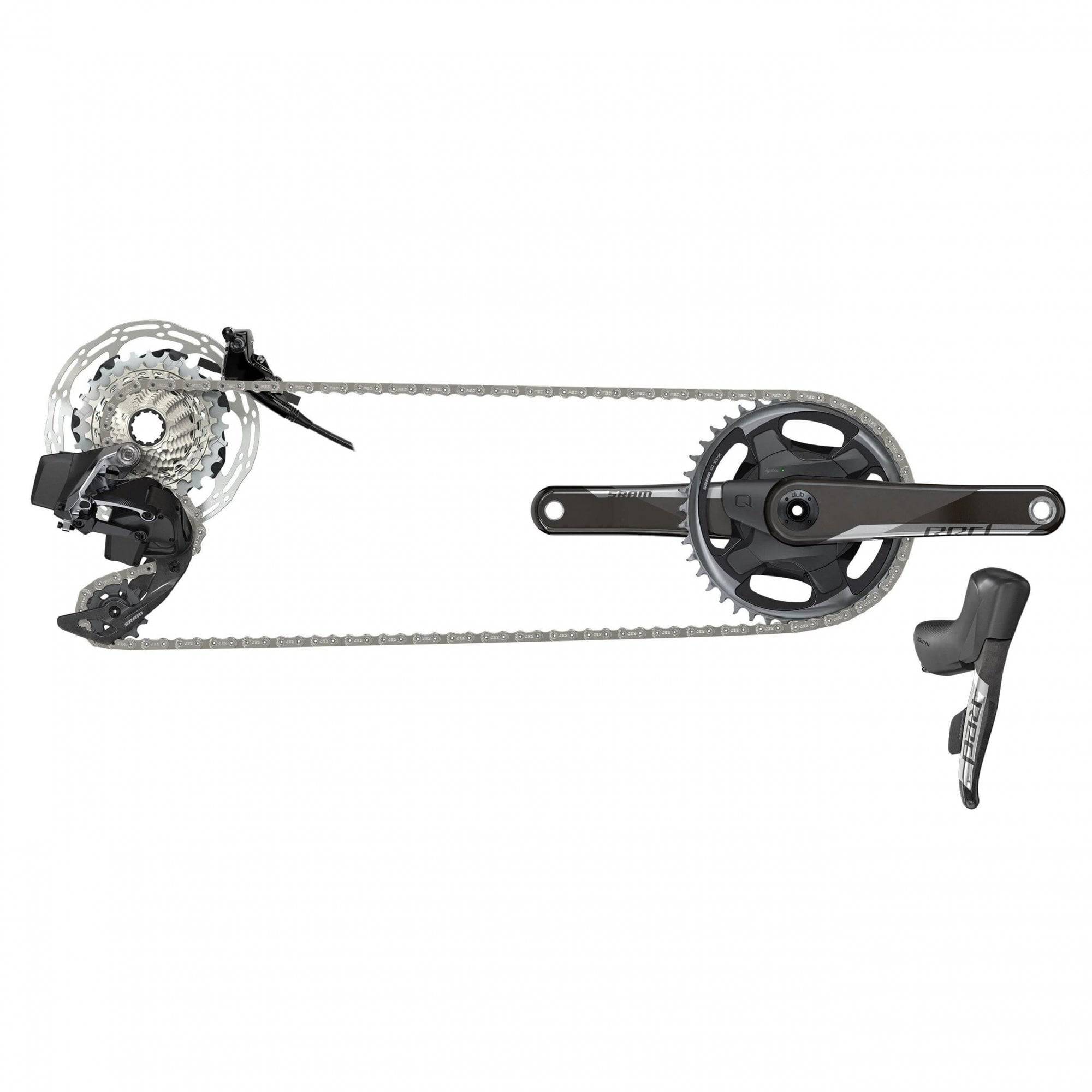 Sram Red Etap Axs 1X D1 Electronic Hrd Groupset (Shift/Hyd 2-Piece Post Mount Disc Brake Rearder 33T Max & Battery 6Bolt 160 Rotors Clx-R Charger/Cord Guide) Road Groupset