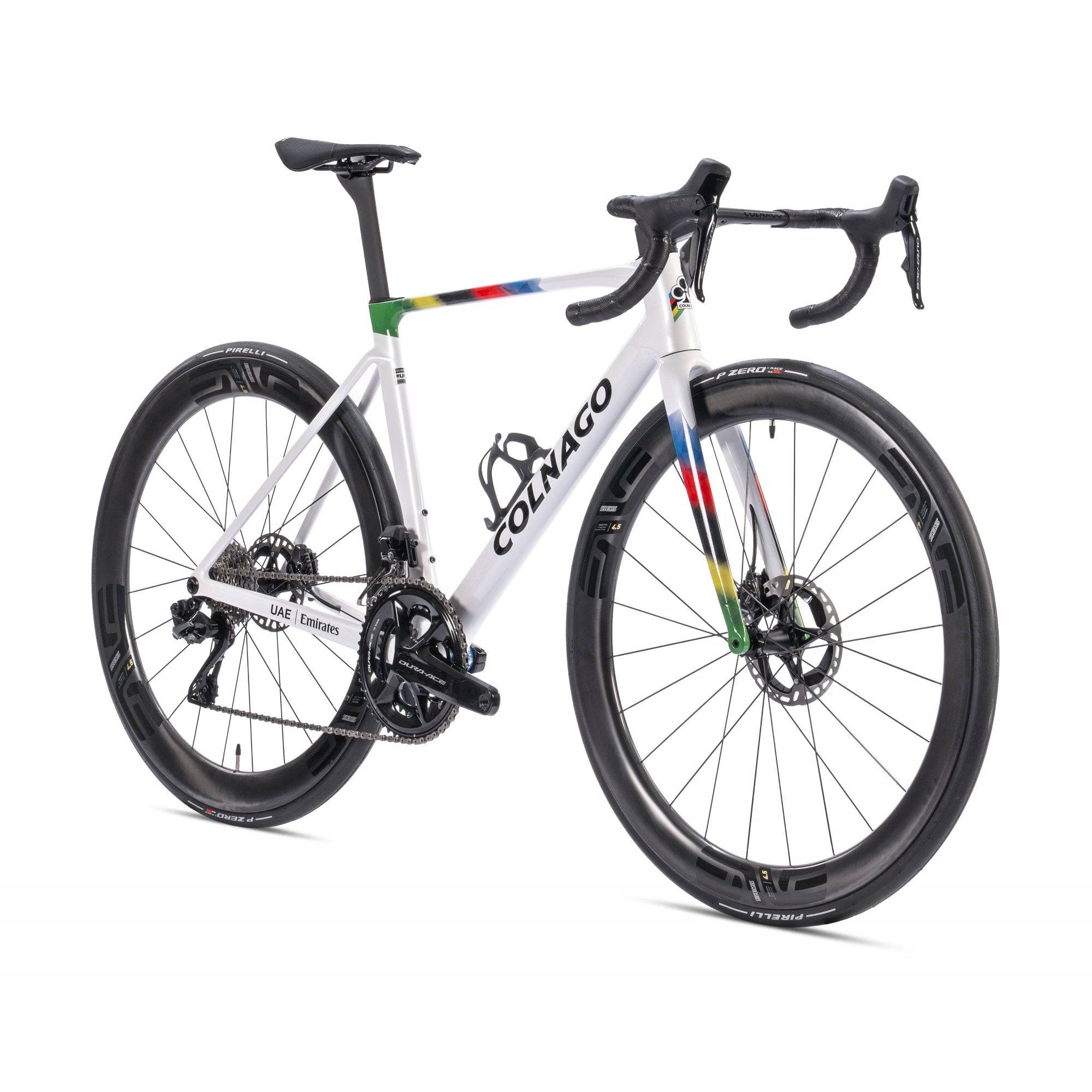 Colnago V5rs Disc 2025 carbon road bike with Shimano Dura Ace Di2 R9200 groupset, featuring sleek frame and disc brakes.