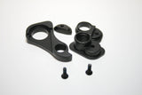 Giant Liv Flip Chip Rear Derailleur Hanger HAK10R for MY22 Revolt bikes, close-up of black metal bike component with mounting points.