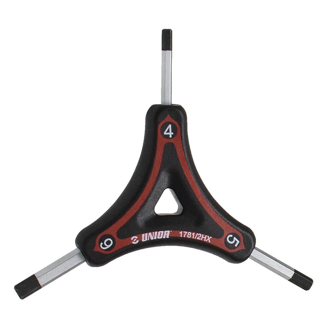 UNIOR Y hex wrench tool with ergonomic plastic handle for hex screws, ideal for workshop use.