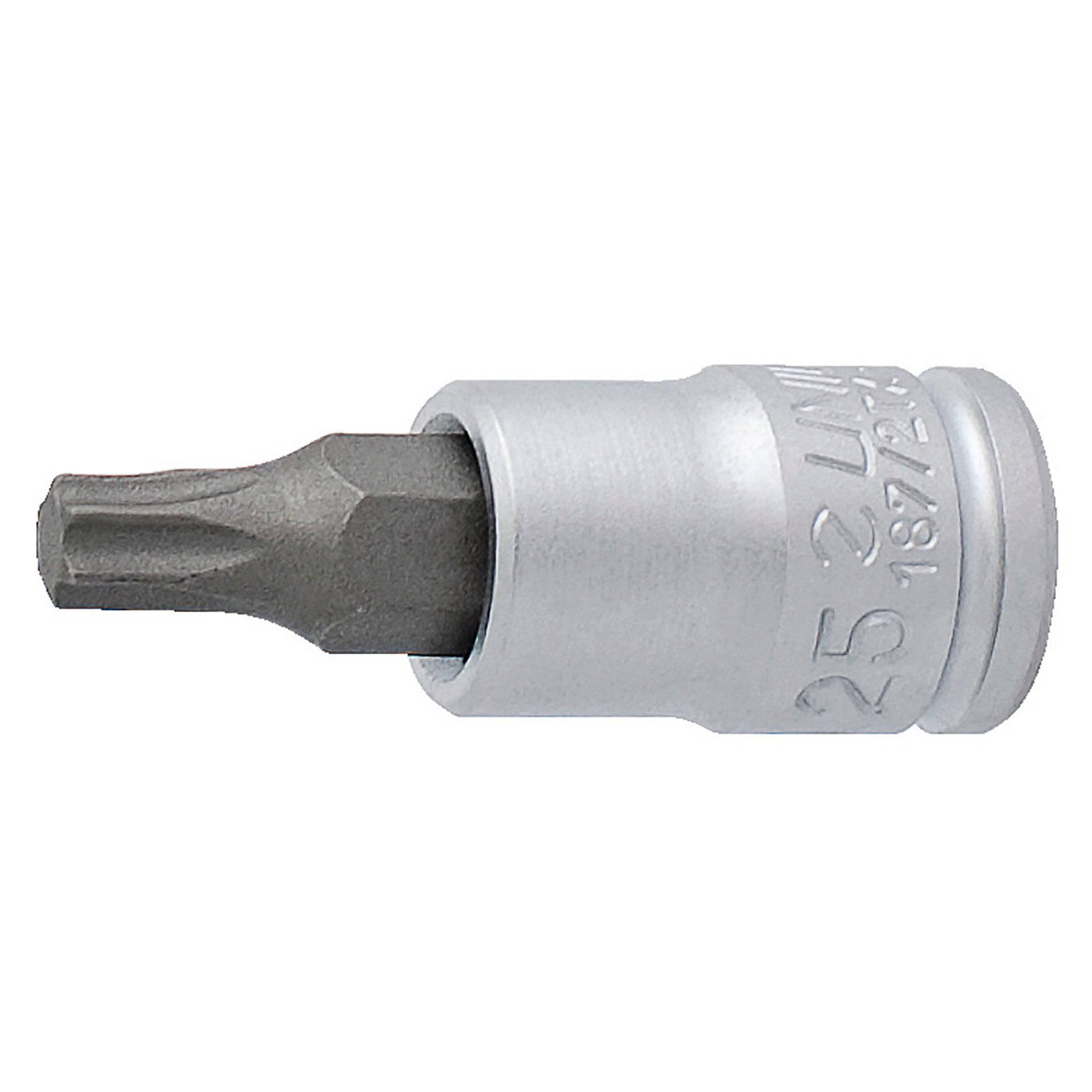 UNIOR 1/4" screwdriver socket with TX profile, durable workshop tool for precise fastening and reliable performance.