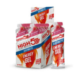 High5 Energy Gel Electrolyte 60g in raspberry flavor, endurance fuel with electrolytes, suitable for active sports and long workouts.