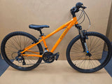 Ridgeback Kids MX26 demo bicycle with a durable 26-inch frame, suitable for children, featuring sturdy design and colorful accents.