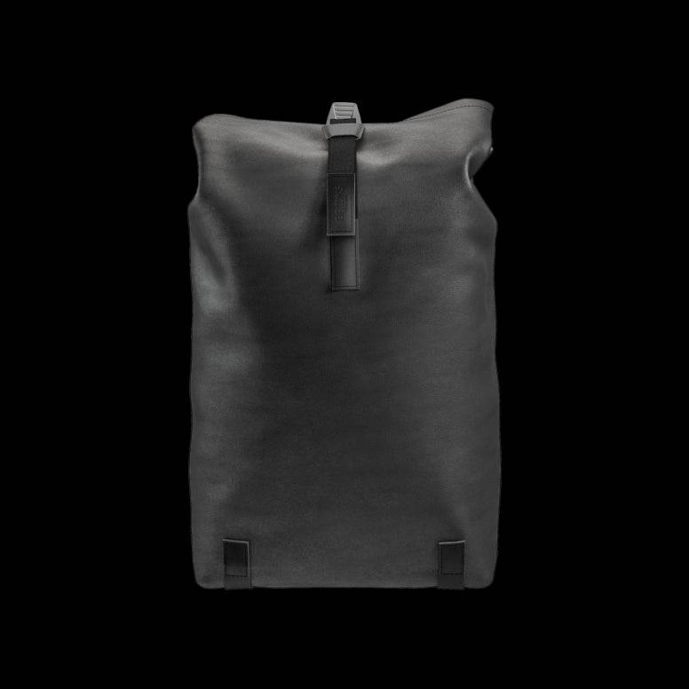 Brooks Pickwick roll-top backpack with laptop sleeve, ideal for urban cycling and commuting, featuring durable accessory design