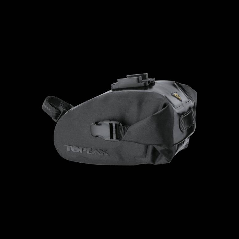 Topeak Drybag Wedge QuickClick waterproof bike seat pack with tail light strap, compact cycling accessory for storage and safety.
