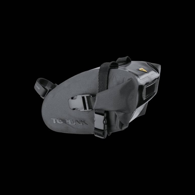 Topeak Drybag wedge straps with quick-click fixer and tail light strap for waterproof bike seat bag accessories.