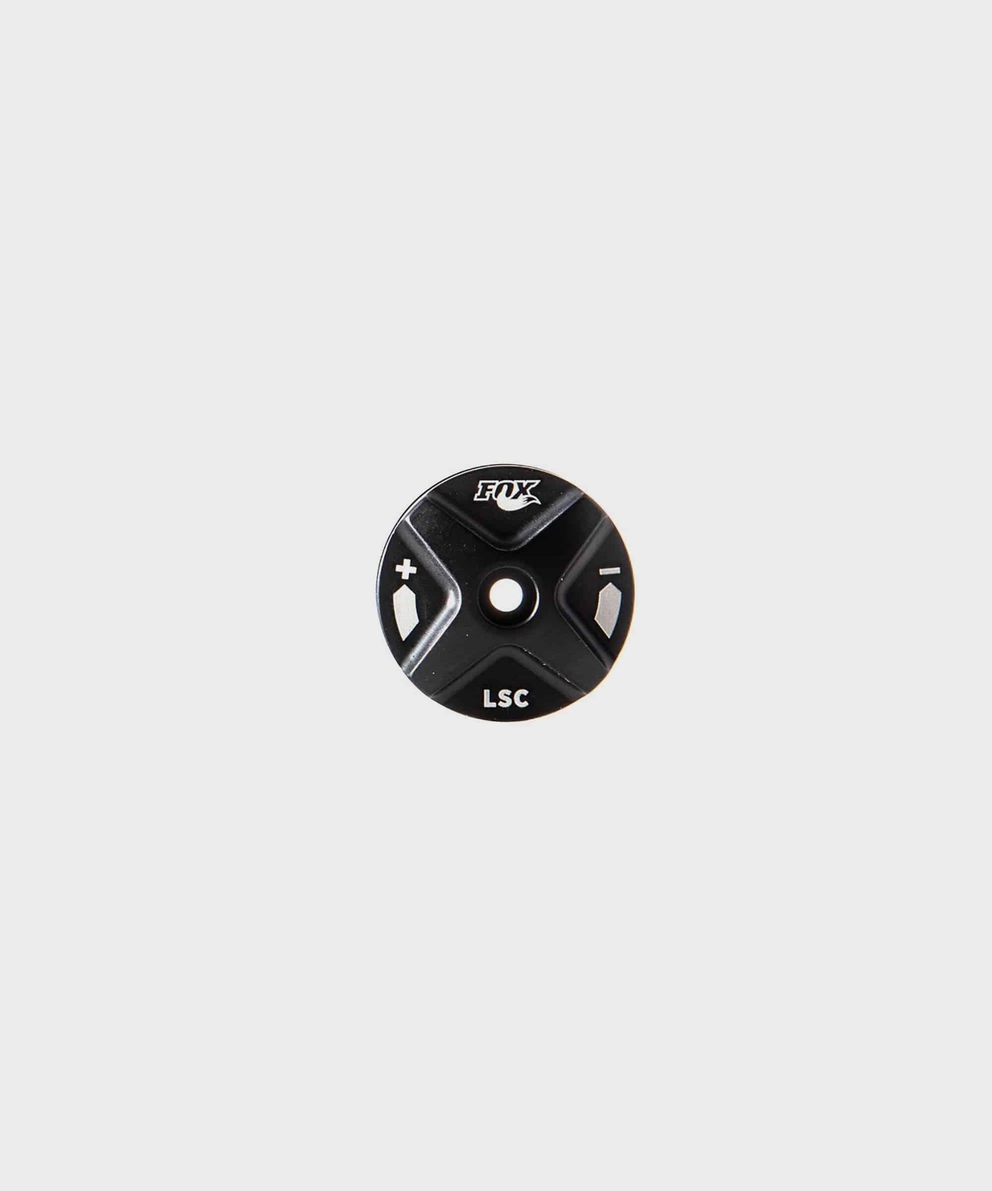 Fox Fork Factory Series Grip LSC damping adjust selector for precise suspension tuning, shown on a suspension component.