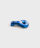 Fox Shock Float X2 and DHX2 rear shock firm mode adjust lever, mountain bike components, black and silver, close-up view