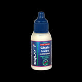 Squirt Maintenance Chain Lube by Squirt, eco-friendly bicycle chain lubricant, shown in a workshop setting.