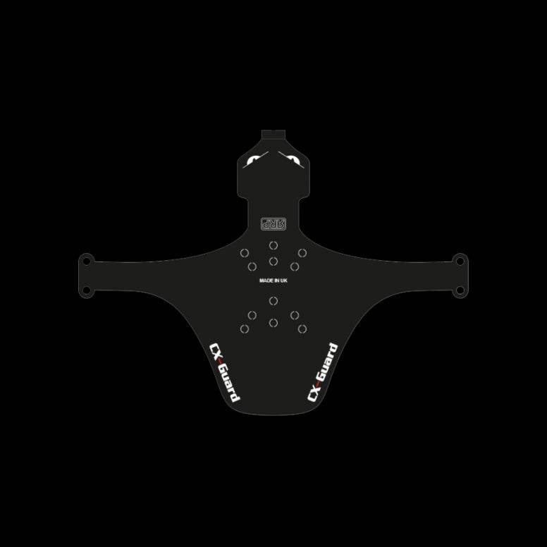 Black Rapid Racer CX-Guard front mudguard for RRP bikes, designed for cantilever and disc brake compatibility.