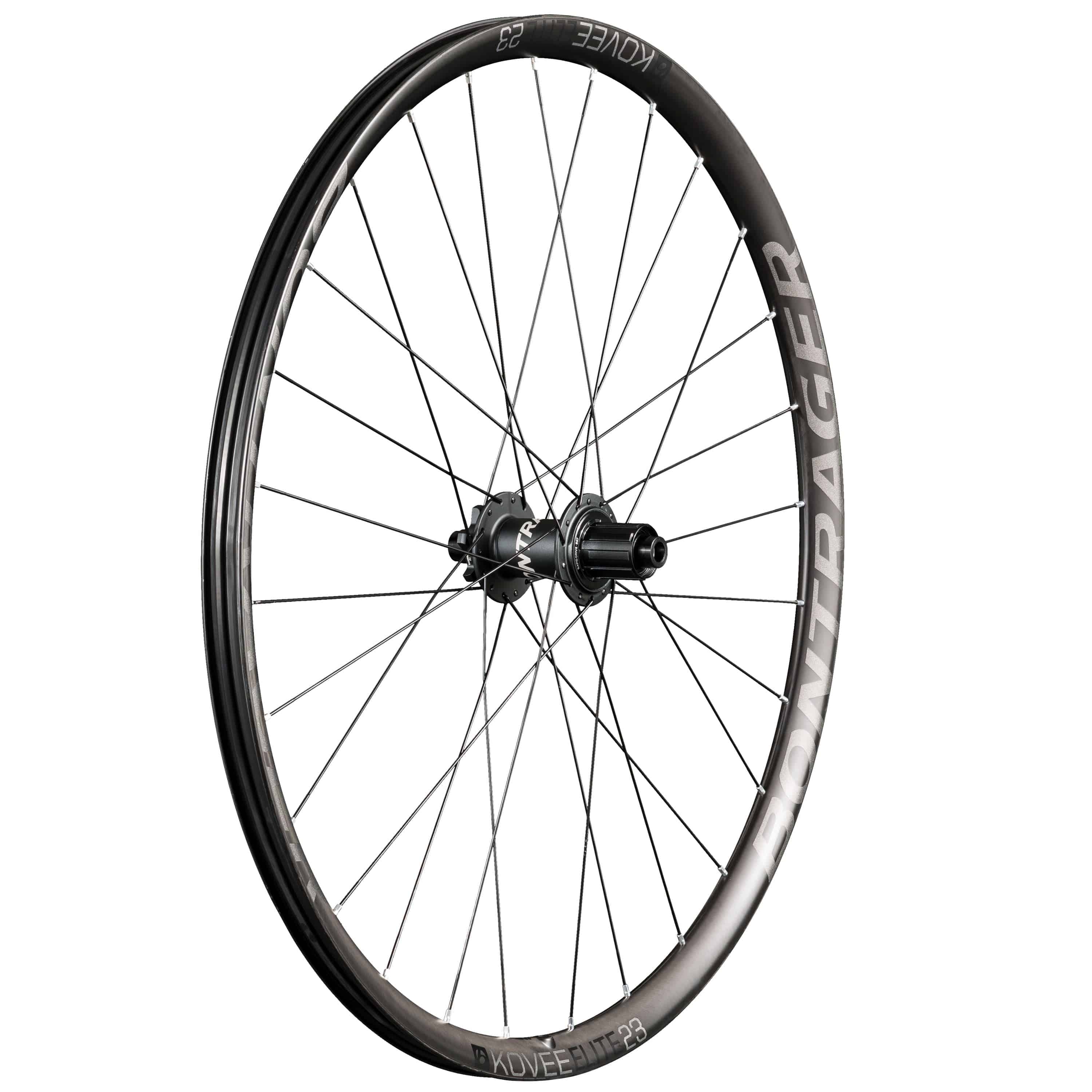 Bontrager Kovee Elite 23 29-inch carbon tubeless-ready disc wheelset with Rapid Drive 54 hub for mountain biking.