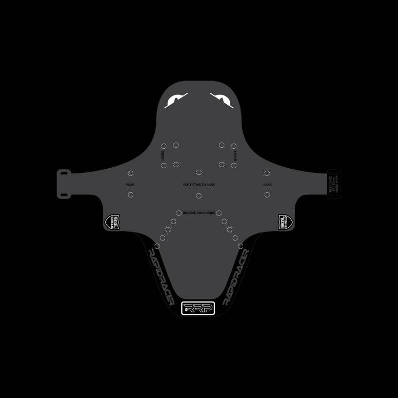 RRP EnduroGuard mountain bike mudguard with SealGuard technology for fork protection, mounted on a bike fork.