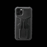 Topeak Ridecase for iPhone 11 Pro with adjustable mount and wireless charging feature, showing the protective phone holder and mount.