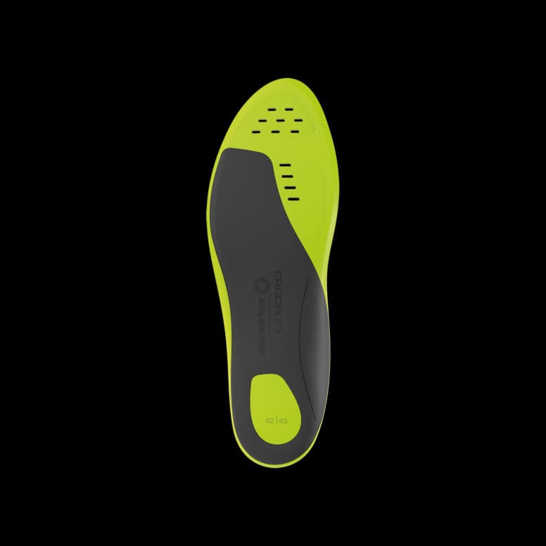 Ergon IP3 Solestar cycling insoles for power transfer, showing close-up of spares and accessories for enhanced cycling comfort.