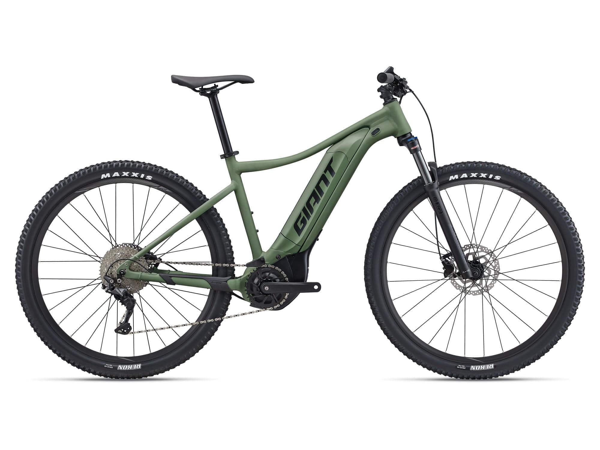 Giant Talon E+ 29 1 2026 electric mountain bike with full suspension, mountain tires, and sleek frame for trail riding and climbing.