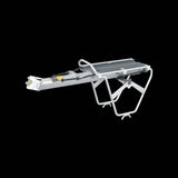 Topeak RX Beam Rack for road bikes, featuring adjustable seatpost clamp and bungee cords, mounted on a bike frame.