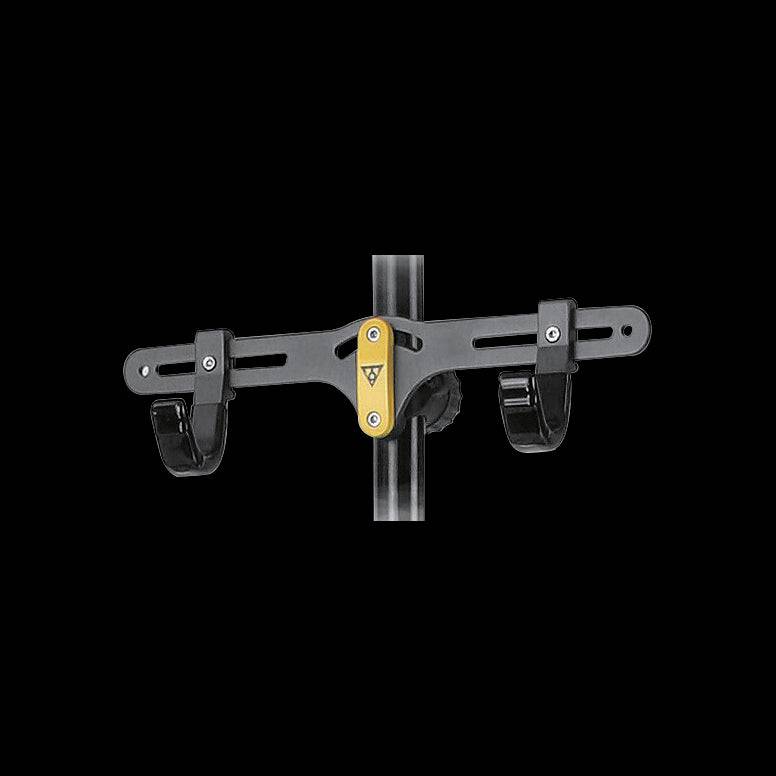Topeak Two Up Third Hook accessory for bike stand, extra storage hook attached to Two Up bike stand, black metal design.