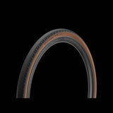 Pirelli Cinturato Gravel H Classic tubeless-ready gravel tires mounted on a bike wheel, designed for hard terrain riding.