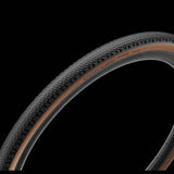 Pirelli Cinturato Gravel H Classic tubeless ready tyres for hard terrain, showing the rugged tread pattern and sidewall details.