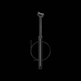 Crankbrothers Highline 3 dropper seatpost in black, 31.6mm diameter, 200mm length, mountain bike component on black background.