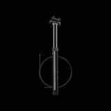 Crank Brothers Highline 7 dropper seatpost with hydraulic cartridge and quick-connect cable, mounted on a mountain bike frame.