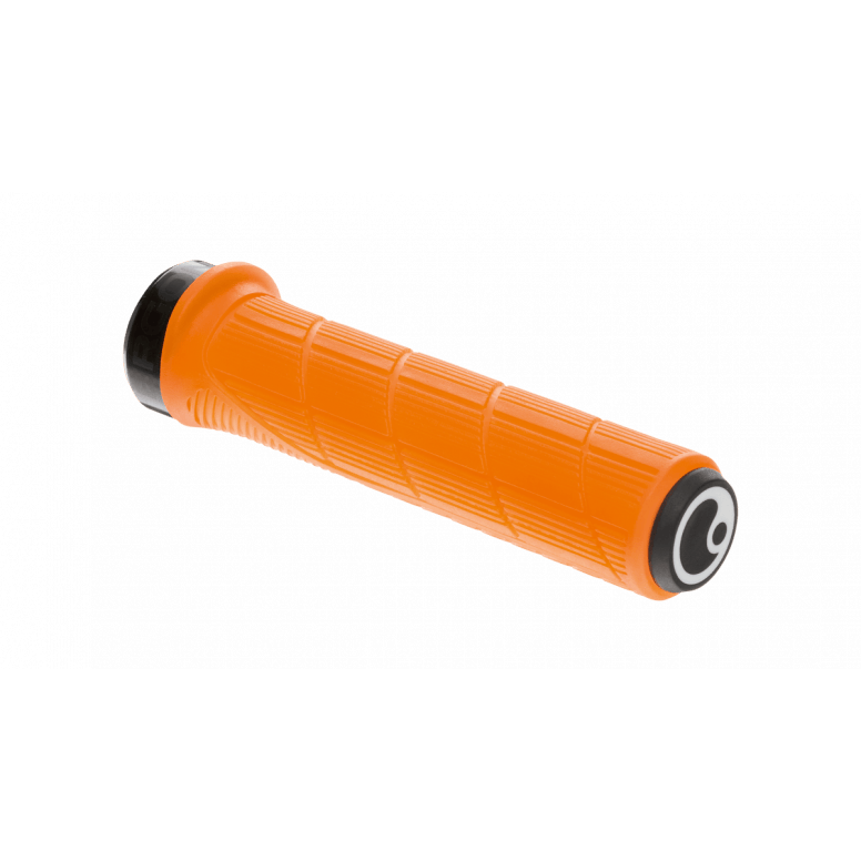 Ergon GD1 Evo Factory MTB grips with carbon-friendly CNC aluminum clamps, featuring ergonomic design for mountain biking.