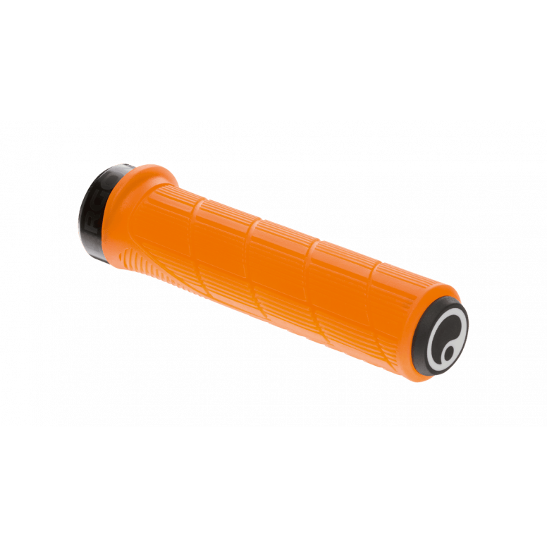 Ergon GD1 Evo Factory MTB grips with carbon-friendly CNC aluminum clamps, featuring ergonomic design for mountain biking.